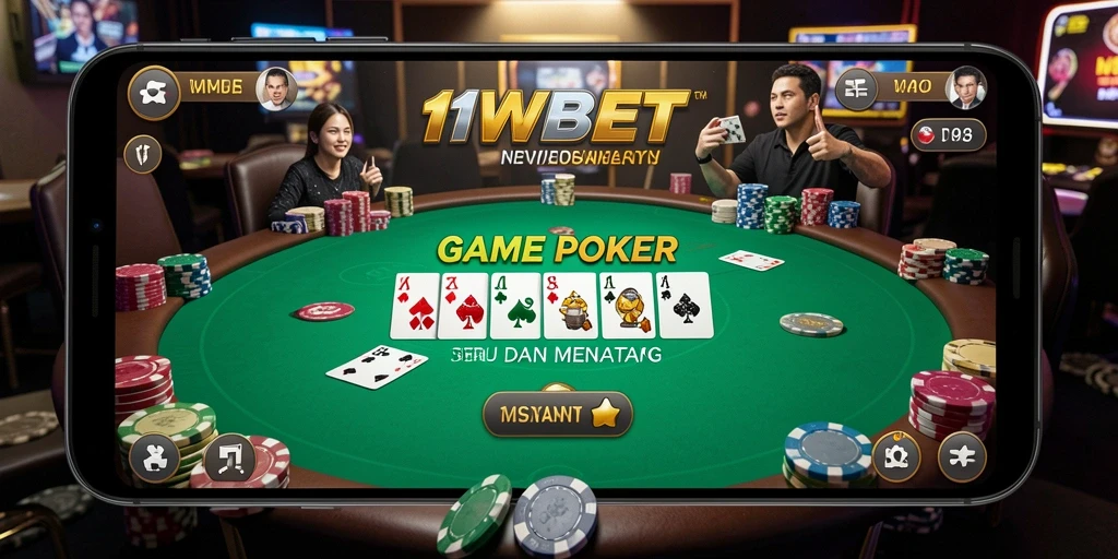 Screenshot 11WBET menampilkan gameplay Poker yang menarik.