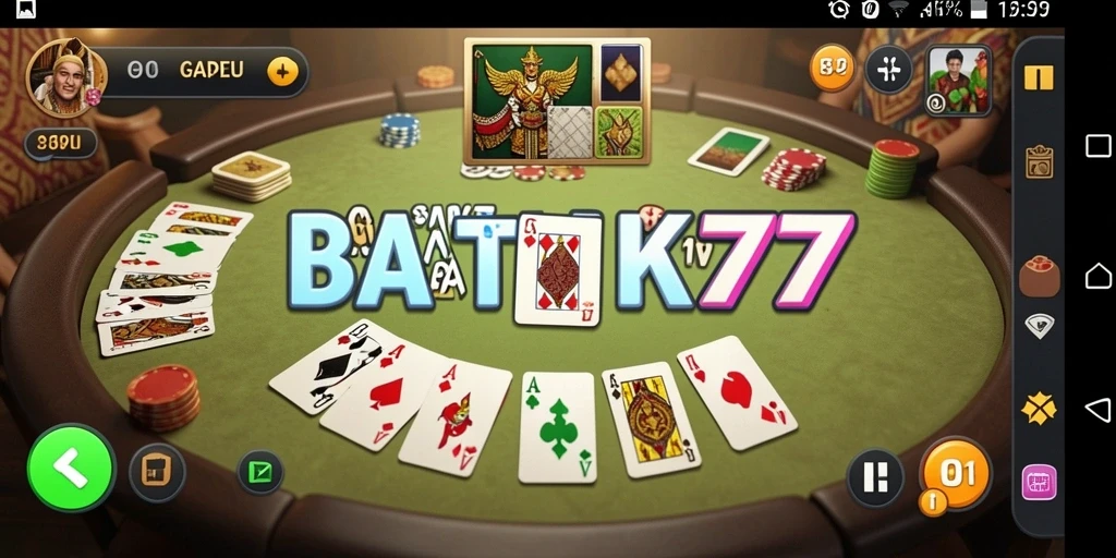 Tampilan gameplay seru di BATIK77 dengan fitur Gaple menarik.