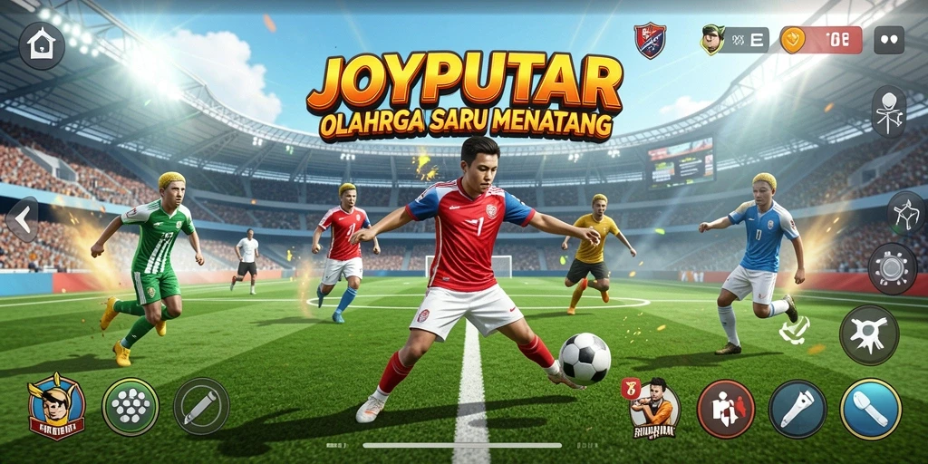 Tampilan seru dari gameplay JOYPUTAR yang menampilkan aksi olahraga.