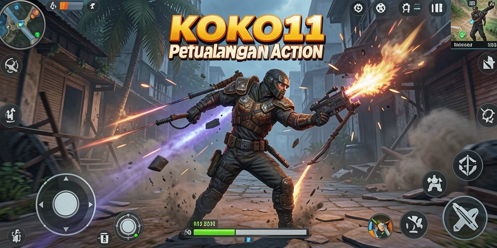 Tampilan gameplay KOKO11 dengan aksi pertempuran yang seru.