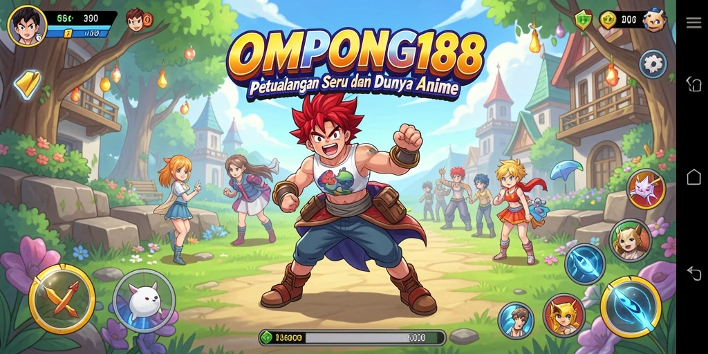 Tampilan gameplay seru dengan karakter Anime yang menarik di OMPONG188.