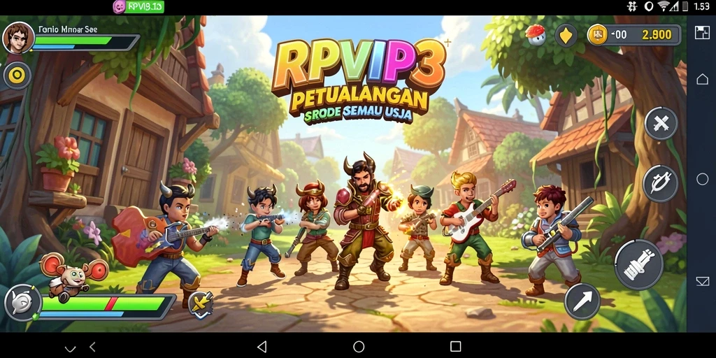 Tampilan gameplay seru dari RPVIP3 yang penuh warna.