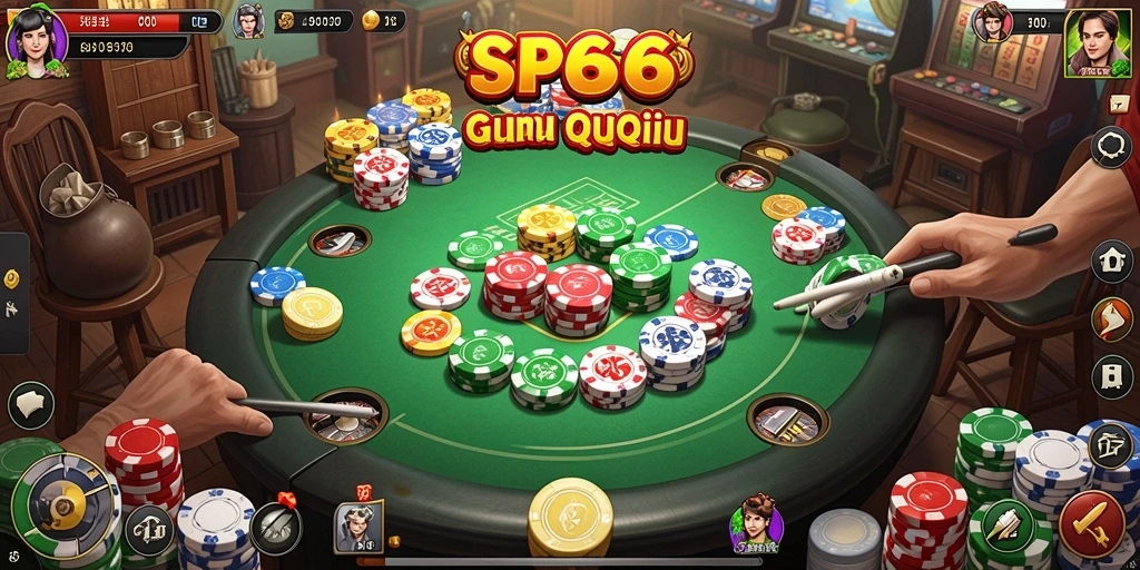Tampilan gameplay seru dalam SP666, game QiuQiu yang menarik.