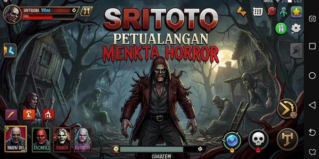 Tampilan gameplay <strong>SRITOTO</strong> yang penuh ketegangan dan kengerian.