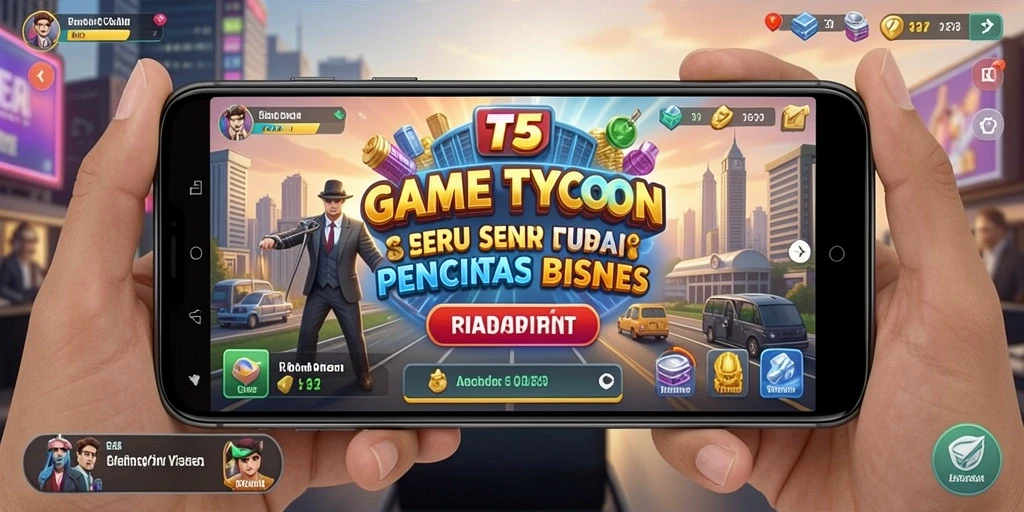 Screenshot menunjukkan gameplay T6 dengan grafik Tycoon yang menarik.