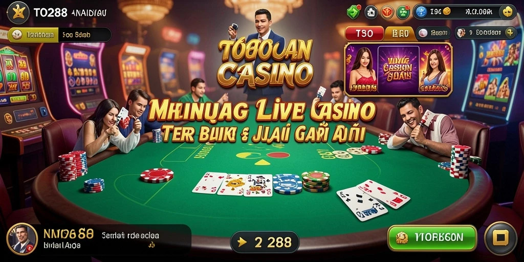 Tampilan gameplay Live Casino TO288 dengan dealer dan meja permainan.