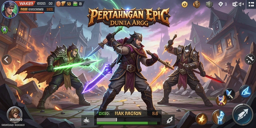 Tampilan gameplay menegangkan dalam WAK89 dengan pertarungan ARPG yang seru.